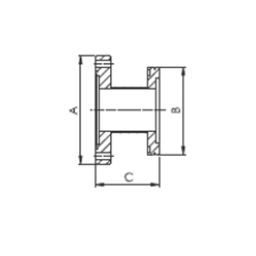 Adaptor DN63-CF to DN63 ISO-K Stainless Steel 304