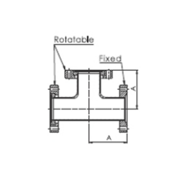 CF Tee Equal Rotatable DN16 Stainless Steel 304