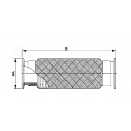 KF Flexible Bellow Braided DN16 Length 250 Stainless Steel 304