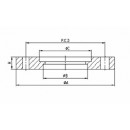 ISO-F Bored Weld Flange DN63 with Through Holes Stainless Steel 304