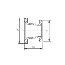 ISO-K Reducer Conical DN80 to DN63 Stainless Steel 304