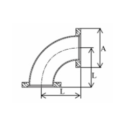 ISO-K Elbow 90° Radius DN200 Stainless Steel 304