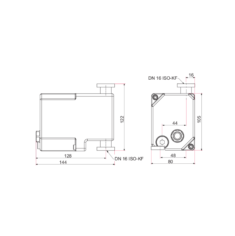 OME 16 ATEX, Oil mist separator for pumping speeds of up to 12 m3/h