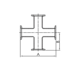 KF Cross Equal DN16 Stainless Steel 304