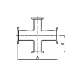 KF Cross Reducing DN25 to DN16 Stainless Steel 304