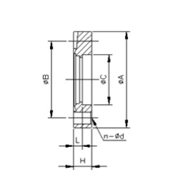 CF Bored Weld Flange Non-Rotatable DN50 with Through Holes Stainless Steel 304