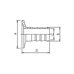 KF Hose Nipple DN16 OD 20 Stainless Steel 304