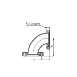 CF Elbow 90 degr Radius Rotatable DN16 Stainless Steel 304