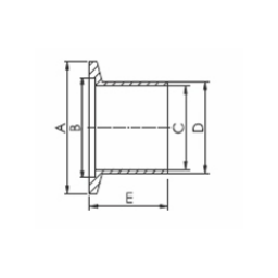 KF Half Nipple DN16 Length 12.7 tube OD: 20 Stainless Steel 304