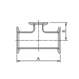 KF Tee Reducing DN25 to DN16 Stainless Steel 304