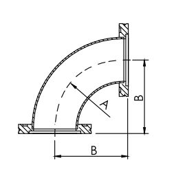 ISO-K Elbow 90 degr Radius DN63 Stainless Steel 304