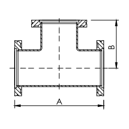 ISO-K Tee Equal DN63 Stainless Steel 304