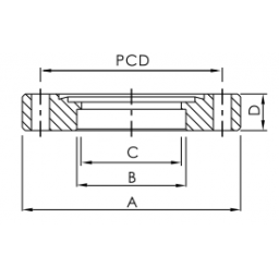 CF Bored Weld Flange Non-Rotatable DN16 with Through Holes Stainless Steel 304