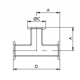 KF Tee Equal DN10 Stainless Steel 304