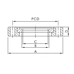 CF Bored Weld Flange Rotatable DN16 with Through Holes Stainless Steel 304