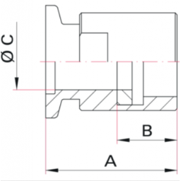 KF Screw-on Flange DN10 Thread G3/8" with Seal Stainless Steel 304