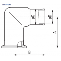 KF Hose Adaptor 90 degrees DN16 OD 16 Aluminum