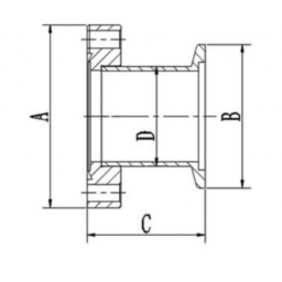 Adaptor DN16-CF to DN16-KF Stainless Steel 304